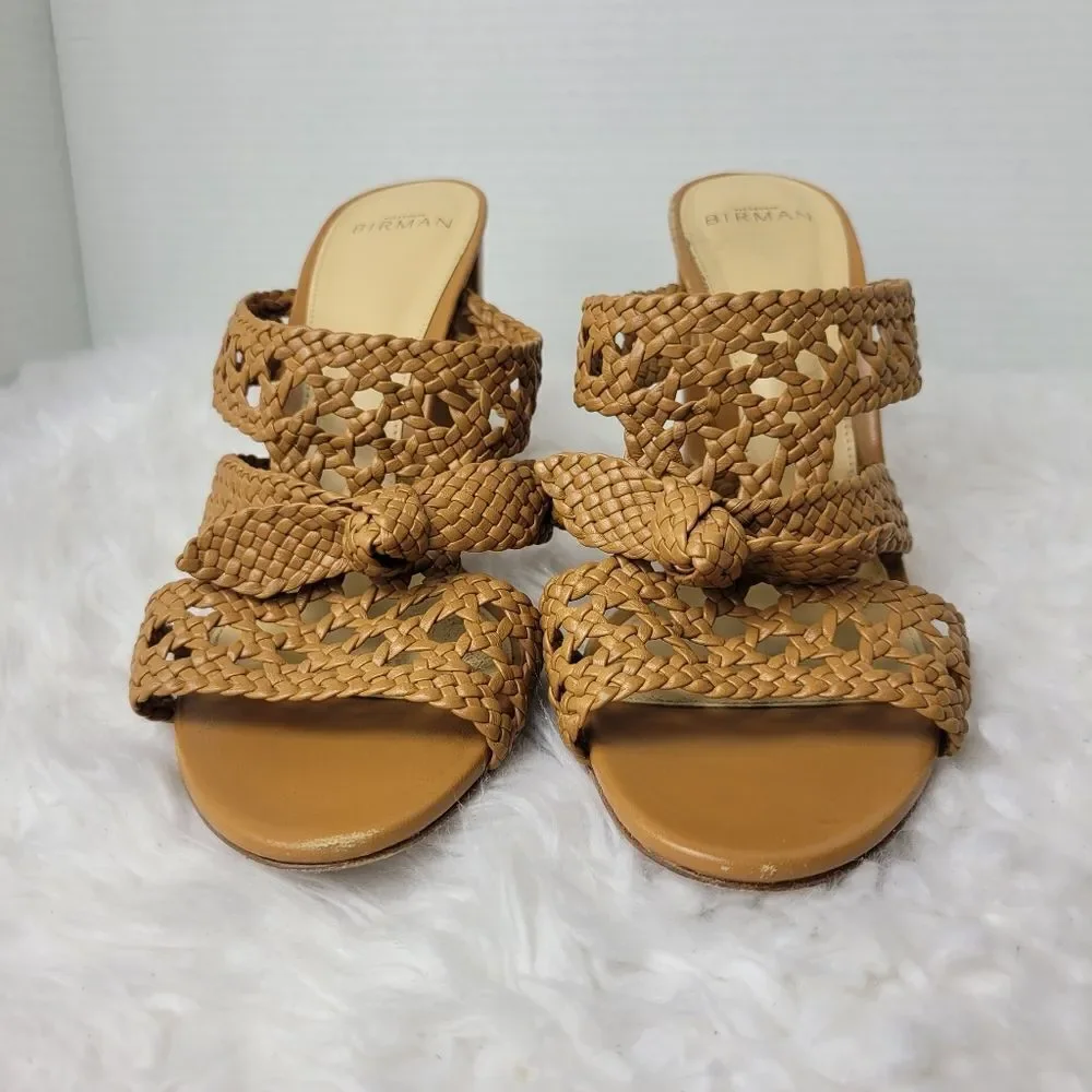 Alexandre Birman Clarita Women's  Sizs 10.5 Braided Block Heel Mule Sandals